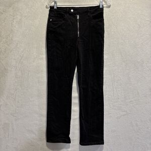 FRAME Le High Straight Film Noir Black Seam Denim Front Zip Jeans Women's 27